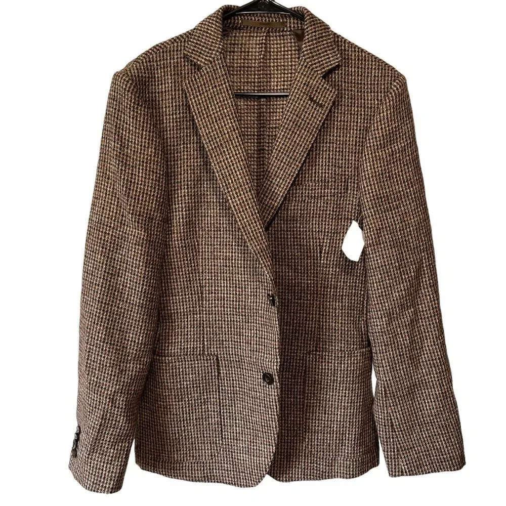 Officine Generale Men's Houndstooth 375 Wool Sport Coat Blazer Revolve
